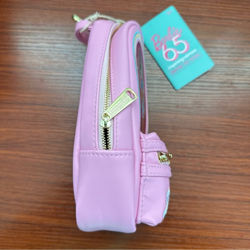 Loungefly Barbie 65th Anniversary Pink Mini Backpack Lenticular Pencil Case - Picture 8 of 14